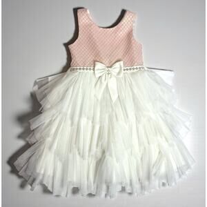 American Princess Girls Dress Size 7 Tiered Tulle Party Formal Wedding Birthday